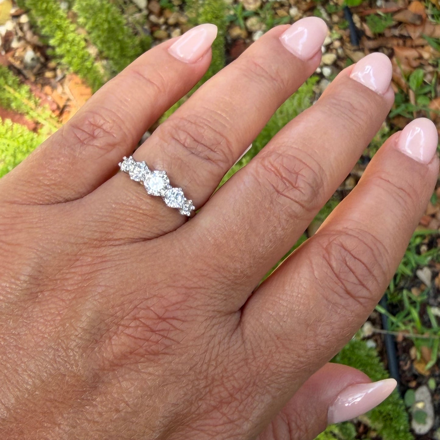 Moissanite Queen Ring in Sterling Silver 925