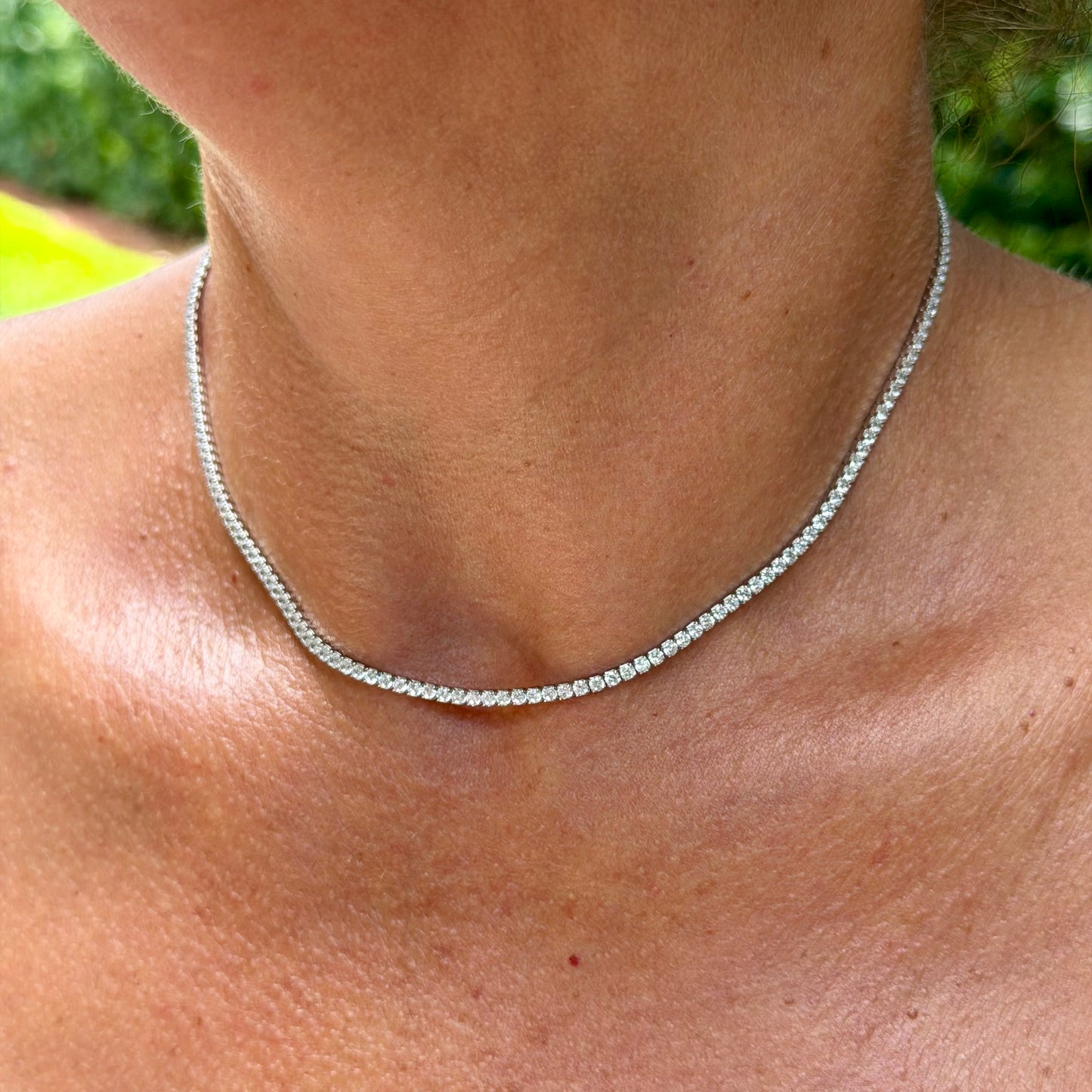 Adjustable Tennis Necklace in Sterling Silver 925