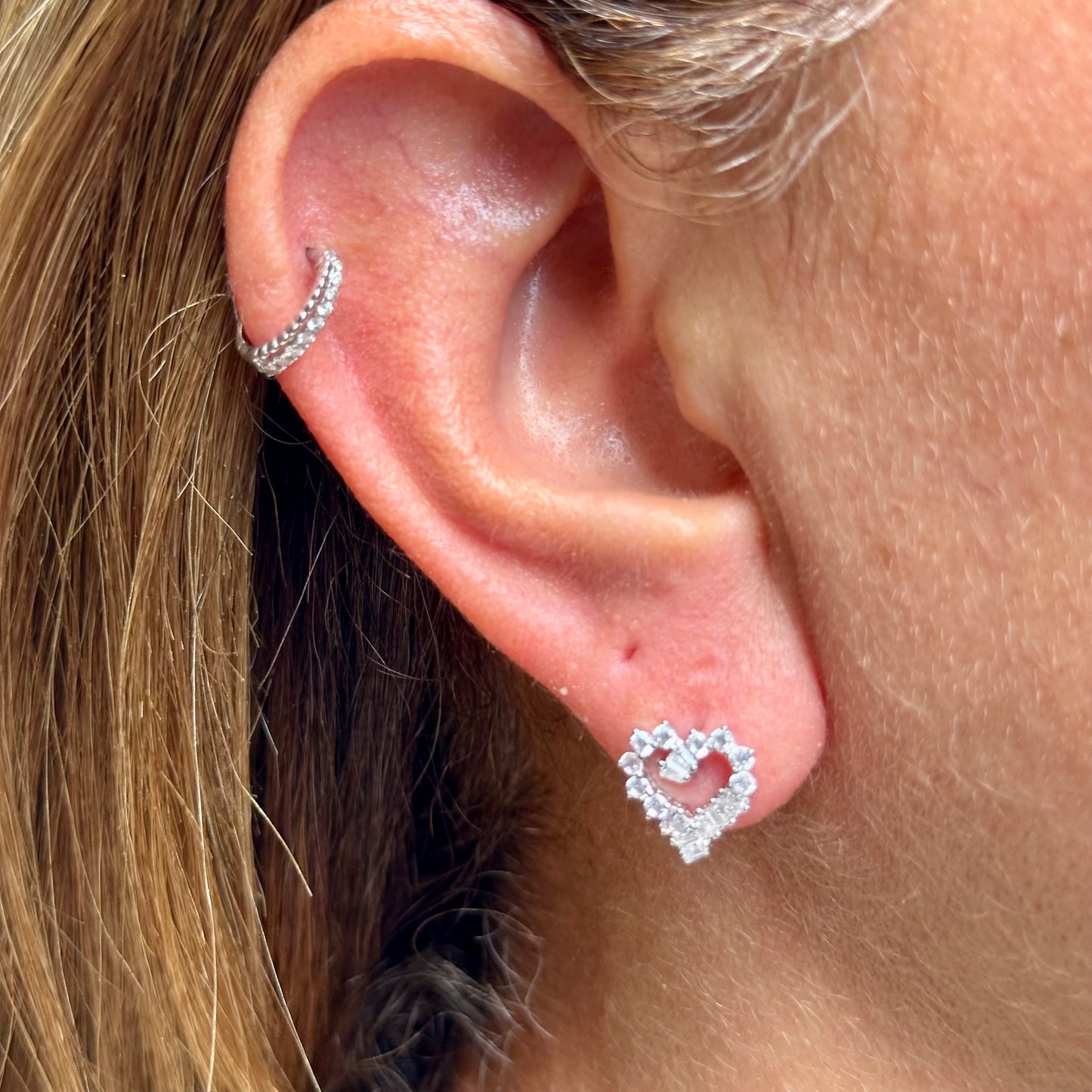 Heart Earrings in Sterling Silver 925