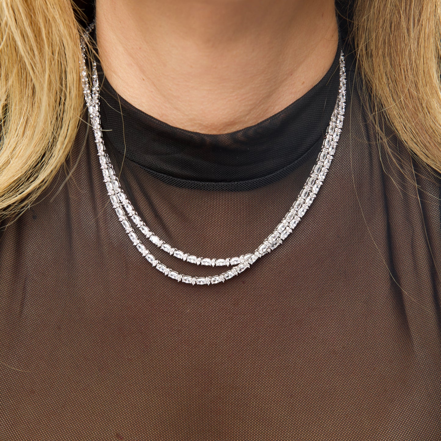 Vienna Necklace in 18K White Gold Plated