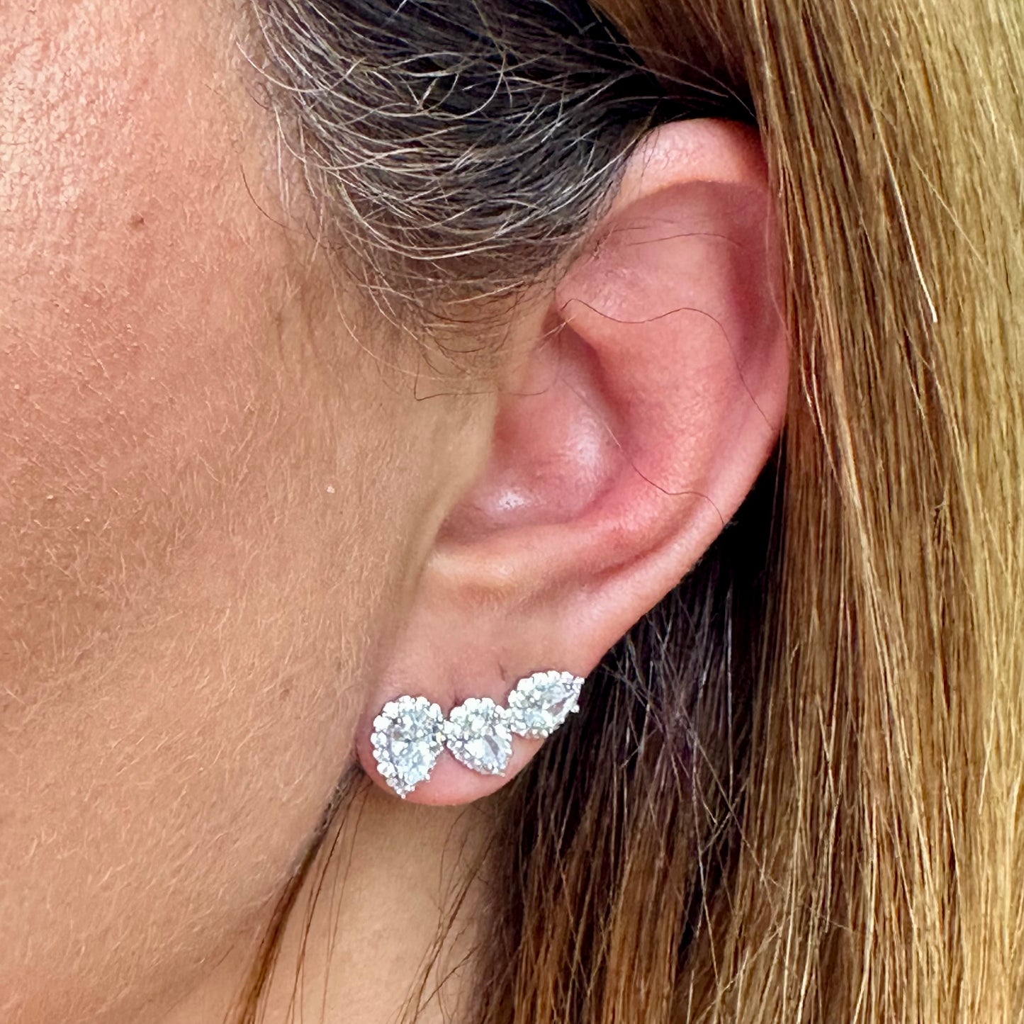 Three Drops Earrings in Sterling Silver 925