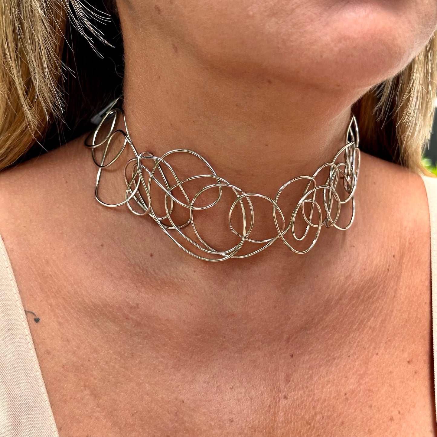 Choker in 18K White Gold Plated