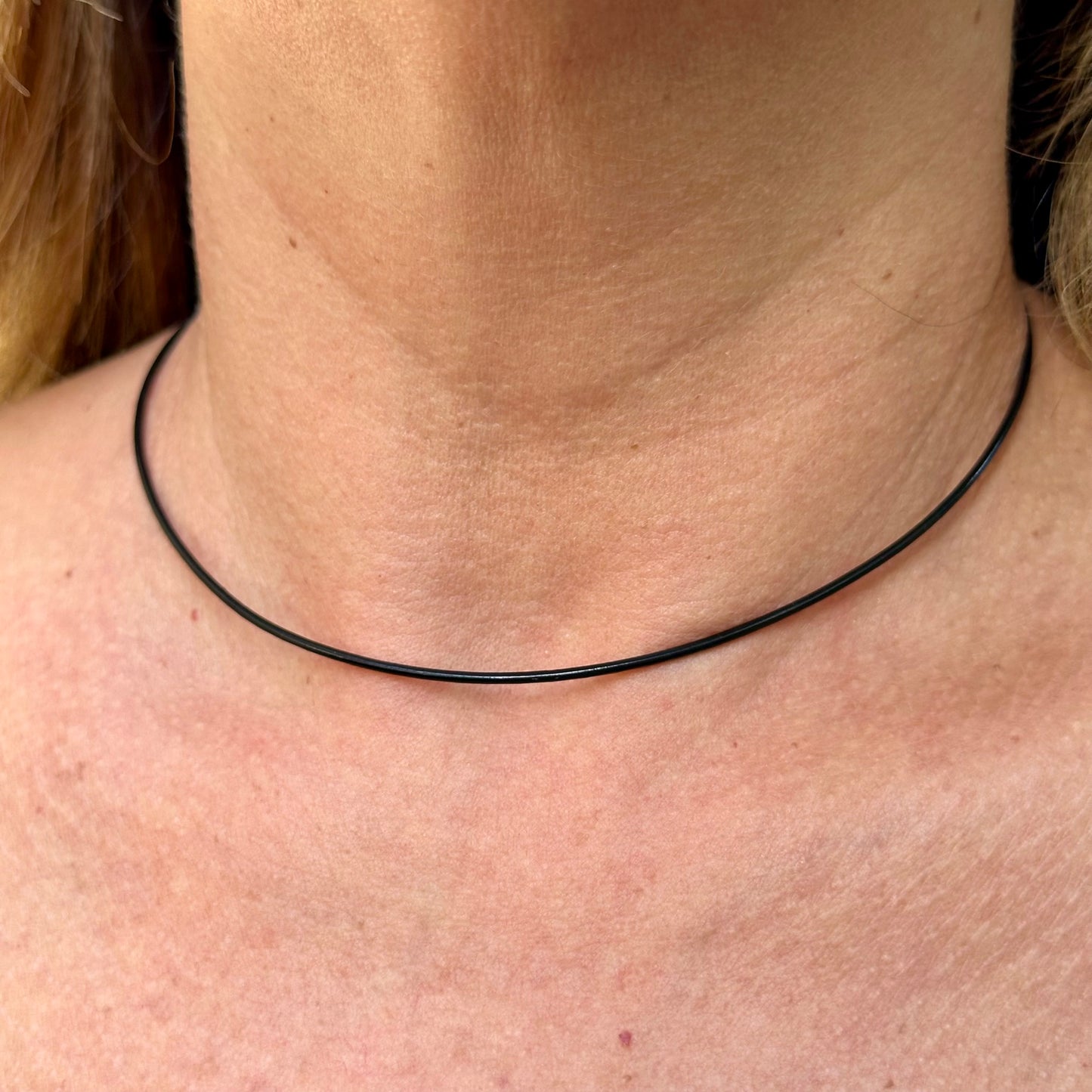 Leather Necklace w/ 18K Gold Plated