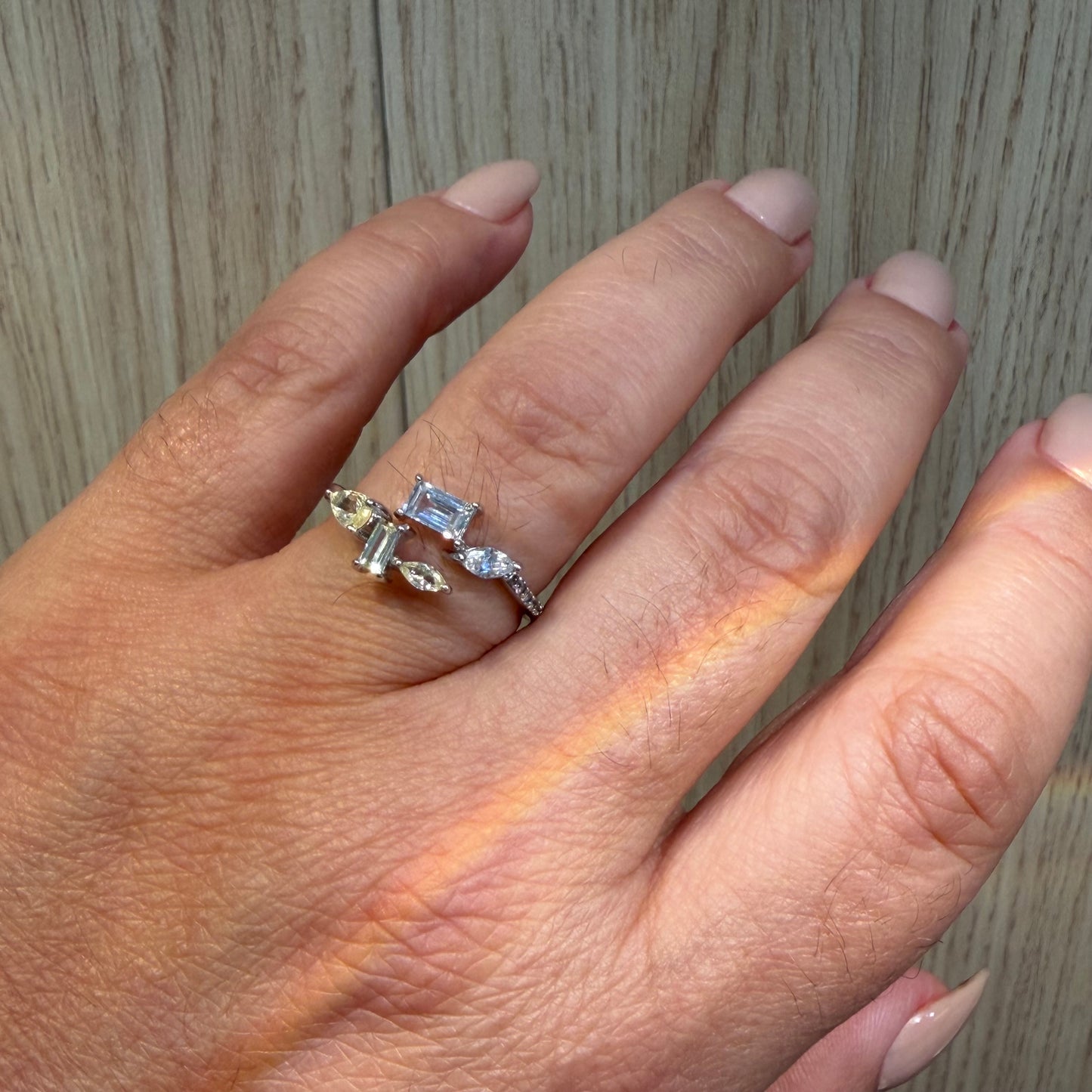 Adjustable Citrine Ring in Sterling Silver 925