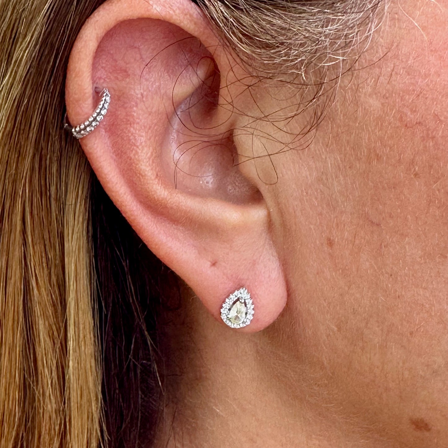 Yellow Drop Earrings in Sterling Silver 925
