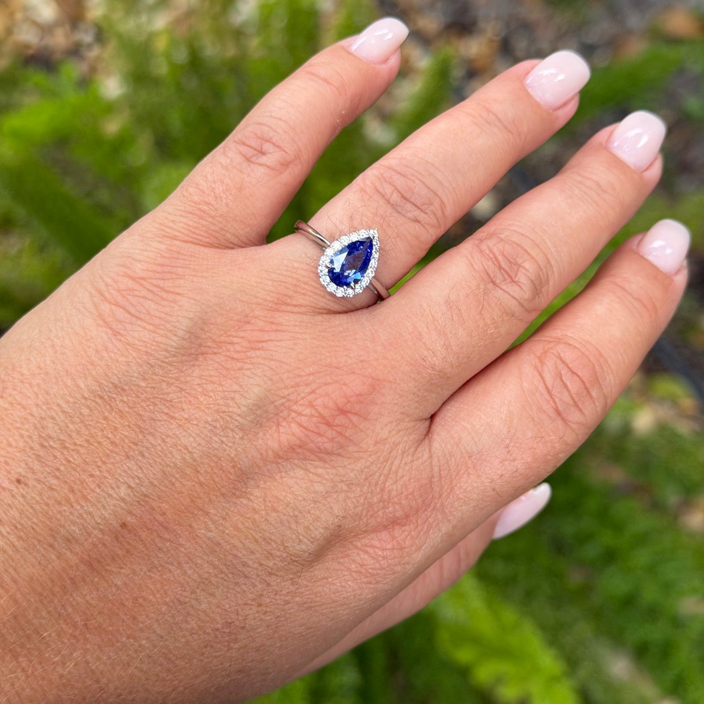 Drop Tanzanite Ring in Sterling Silver 925