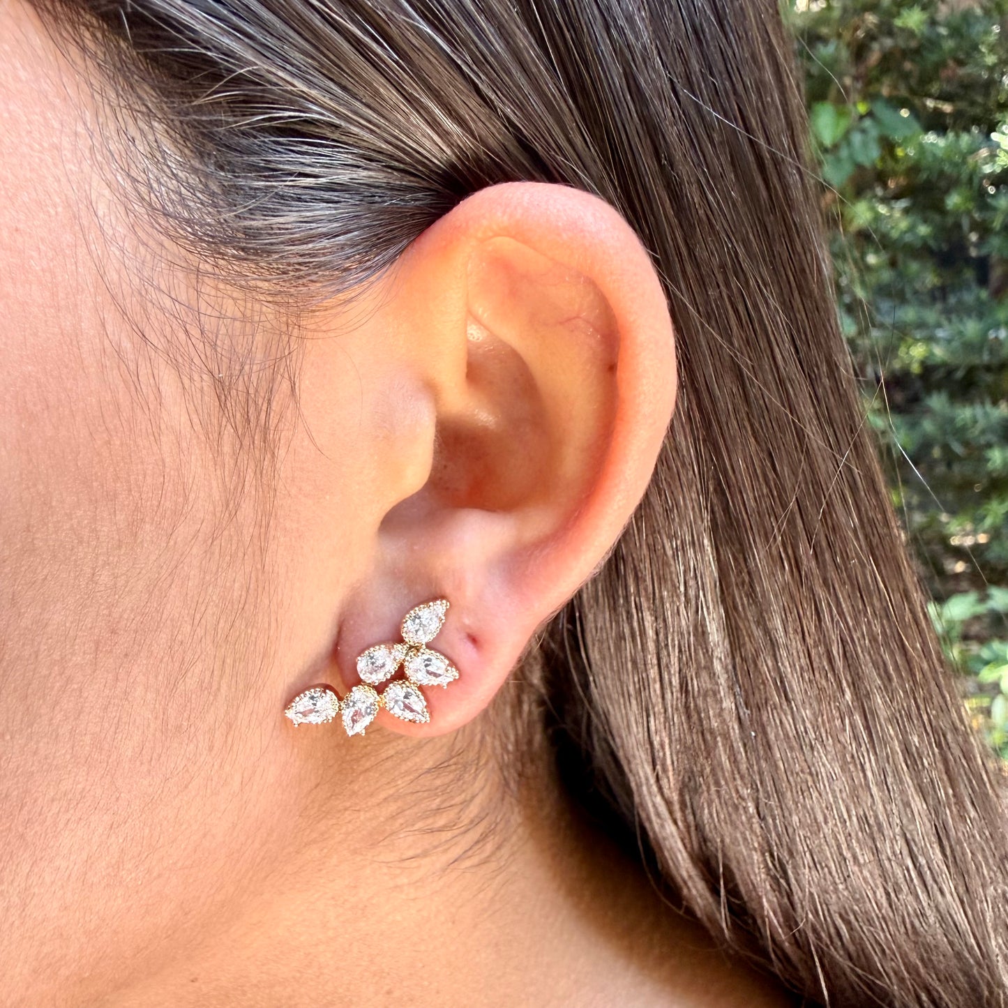 Six Drop Earrings in 18K Gold Plated