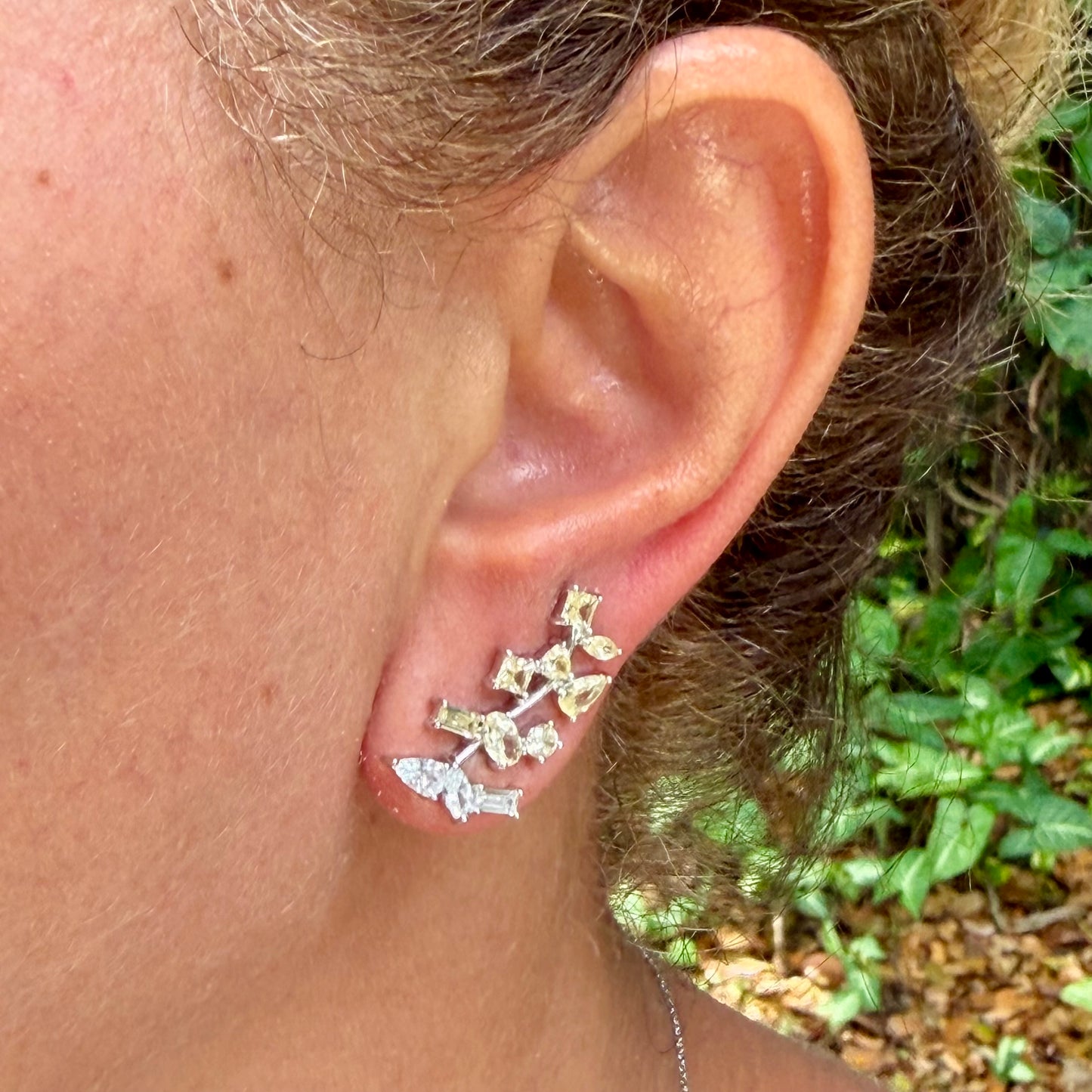 Citrine Ear Cuff in Sterling Silver 925