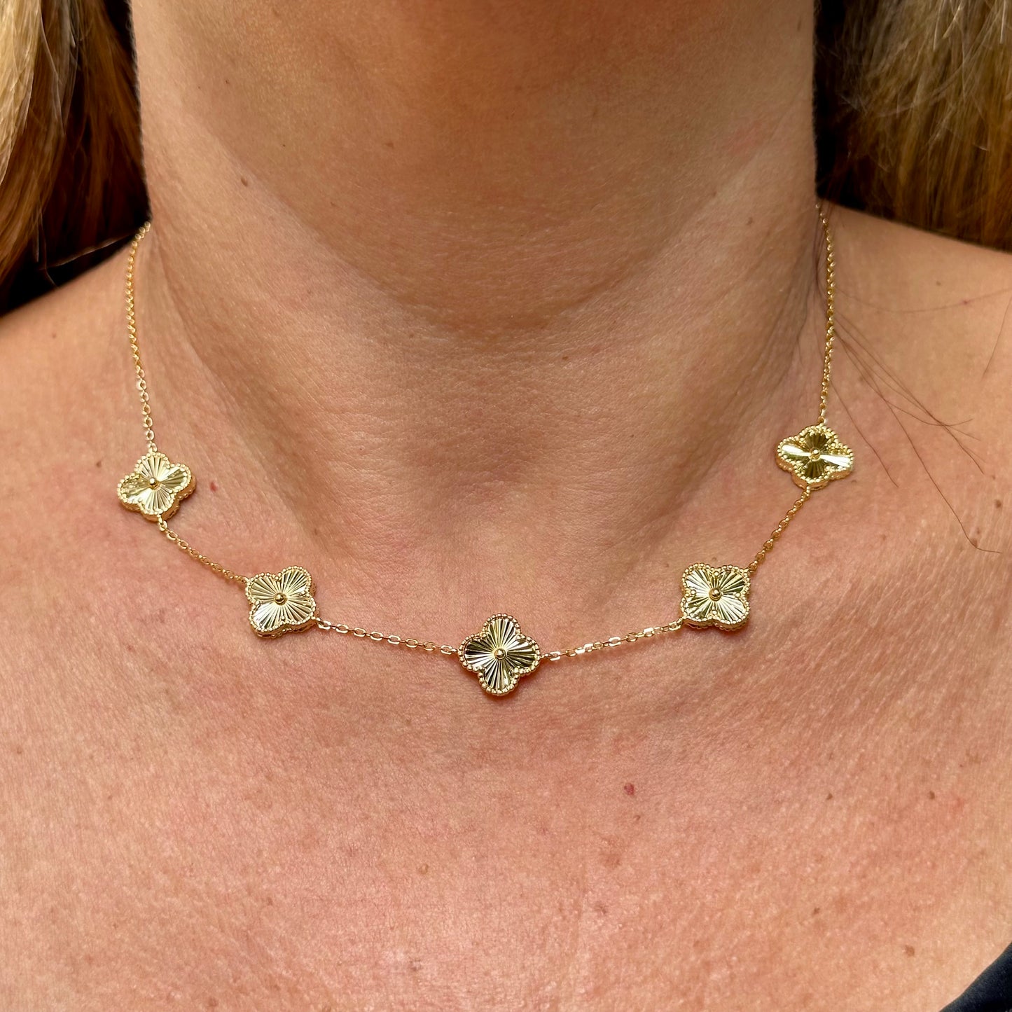 Five Flowers Necklace in Sterling Silver 925