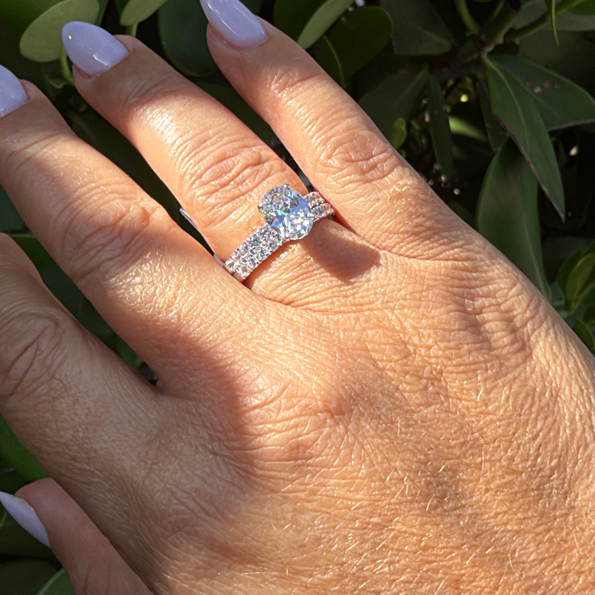 Double Solitaire Ring in Sterling Silver 925