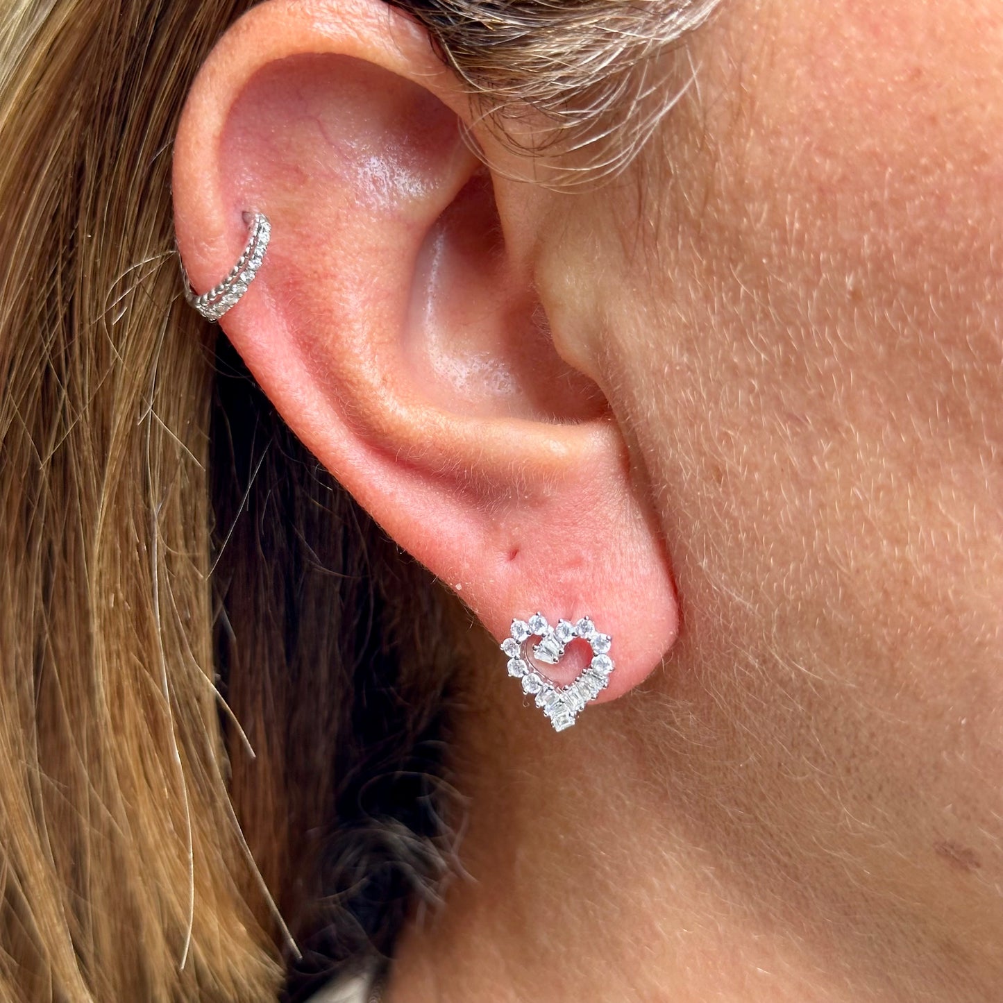 Heart Earrings in Sterling Silver 925