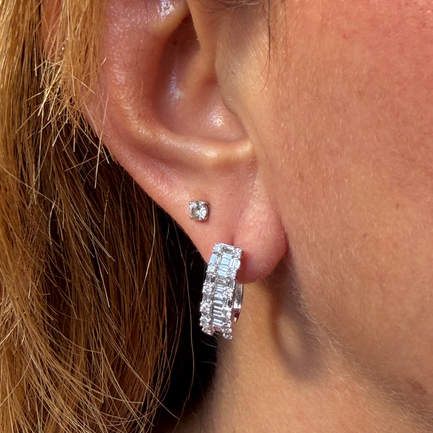 Paris Earrings in 18K White Gold w/ Diamonds