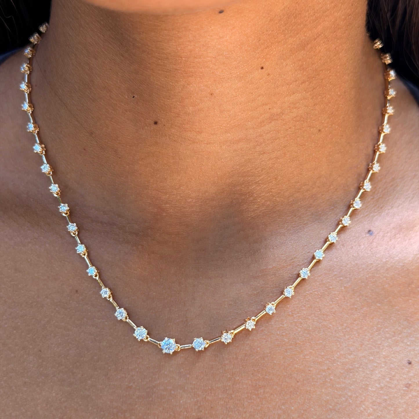 Moissanite Monaco Necklace in Sterling Silver 925