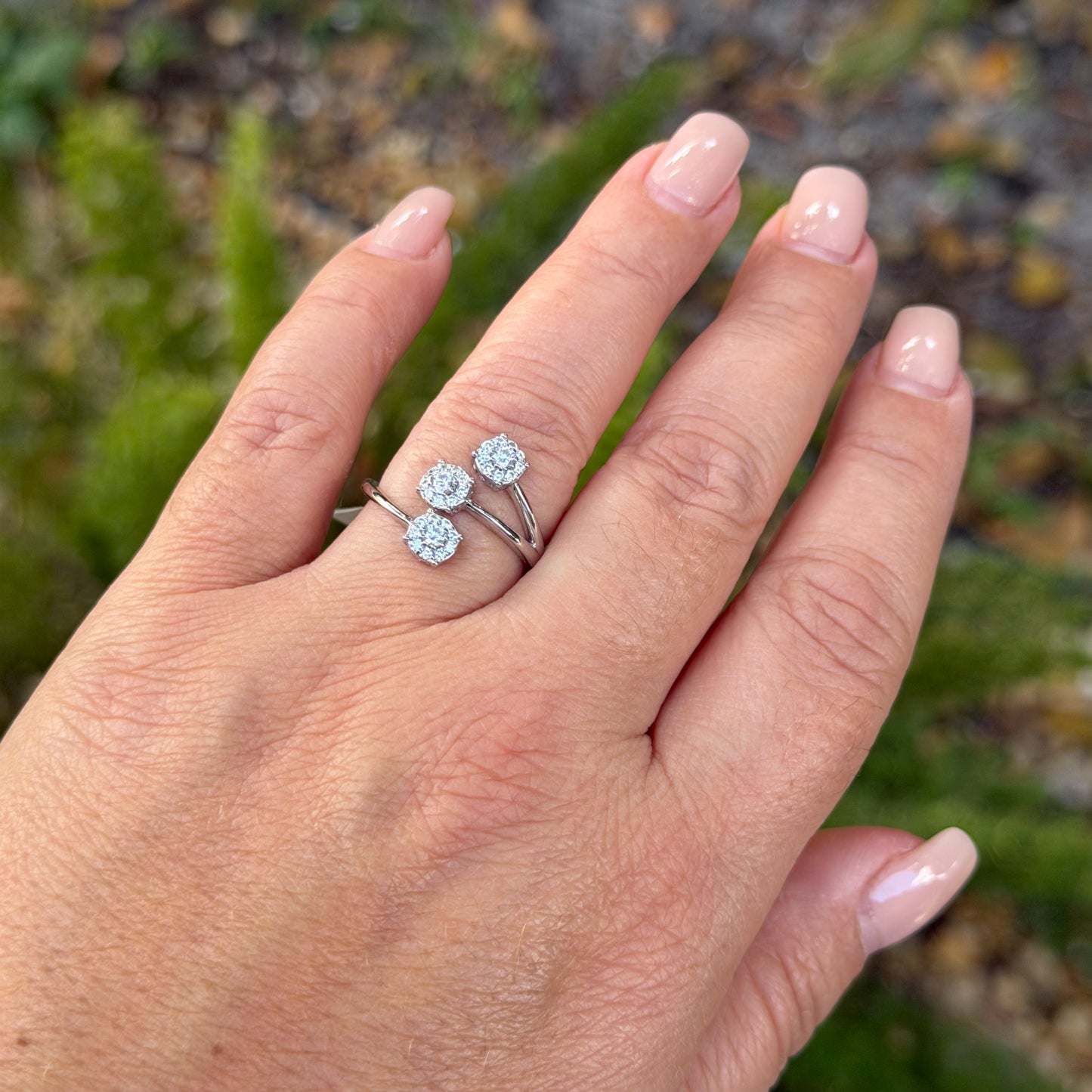 Adjustable Sun Ring in Sterling Silver 925