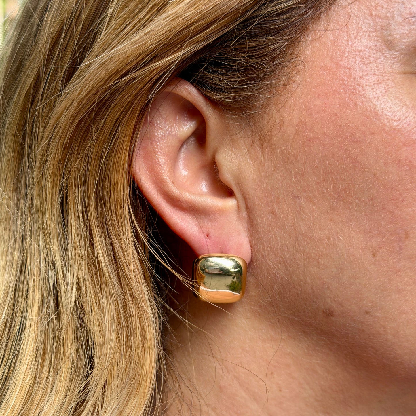 Flat Square Earrings in 18K Gold Plated
