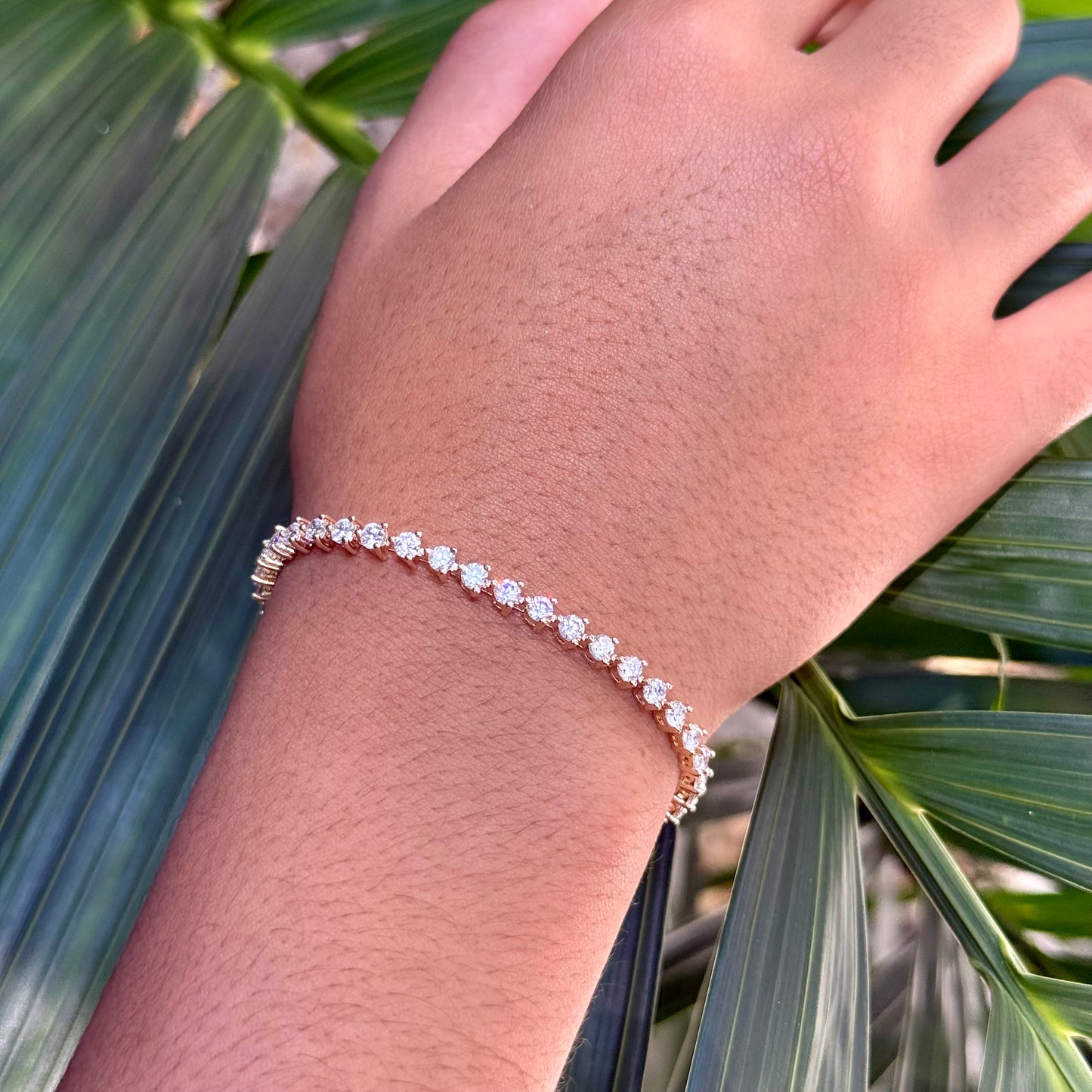 Three Point Tennis Bracelet in 18K Gold Plated