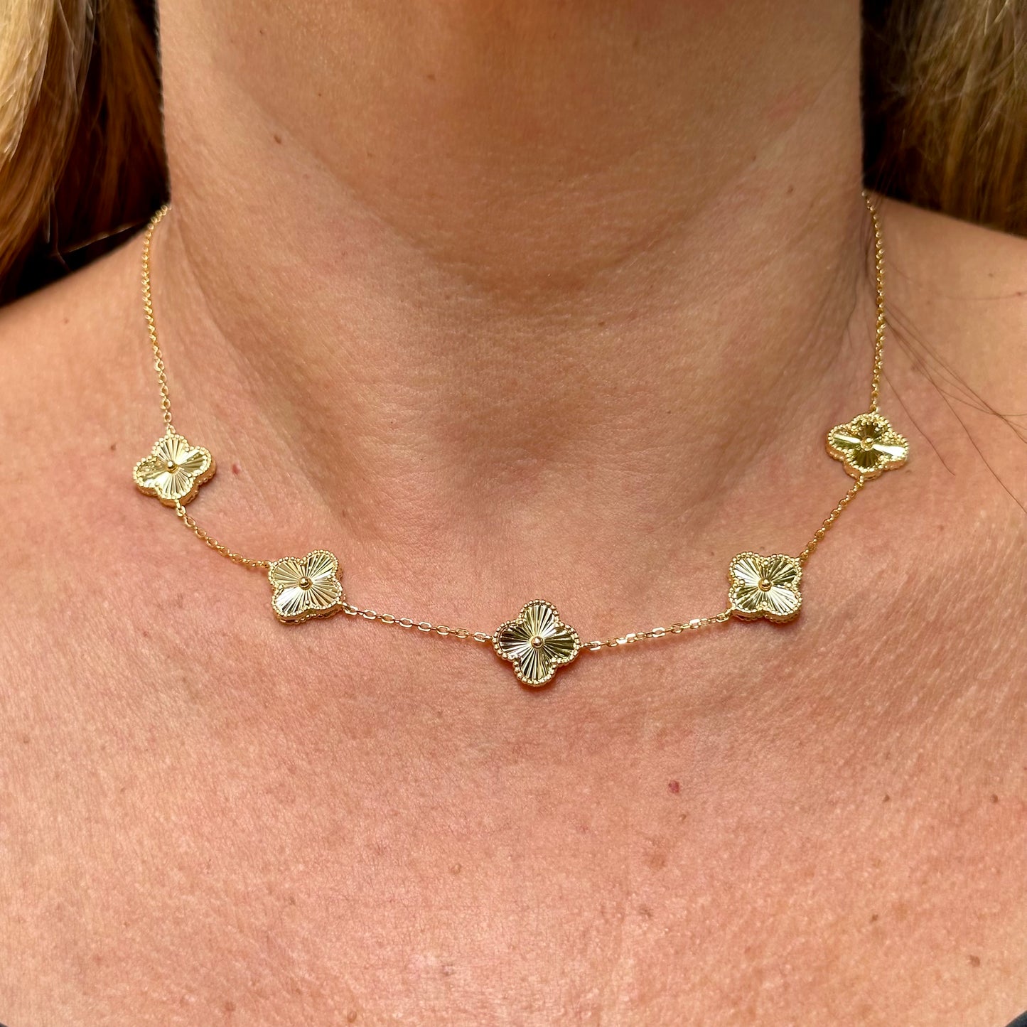 Five Flowers Necklace in Sterling Silver 925