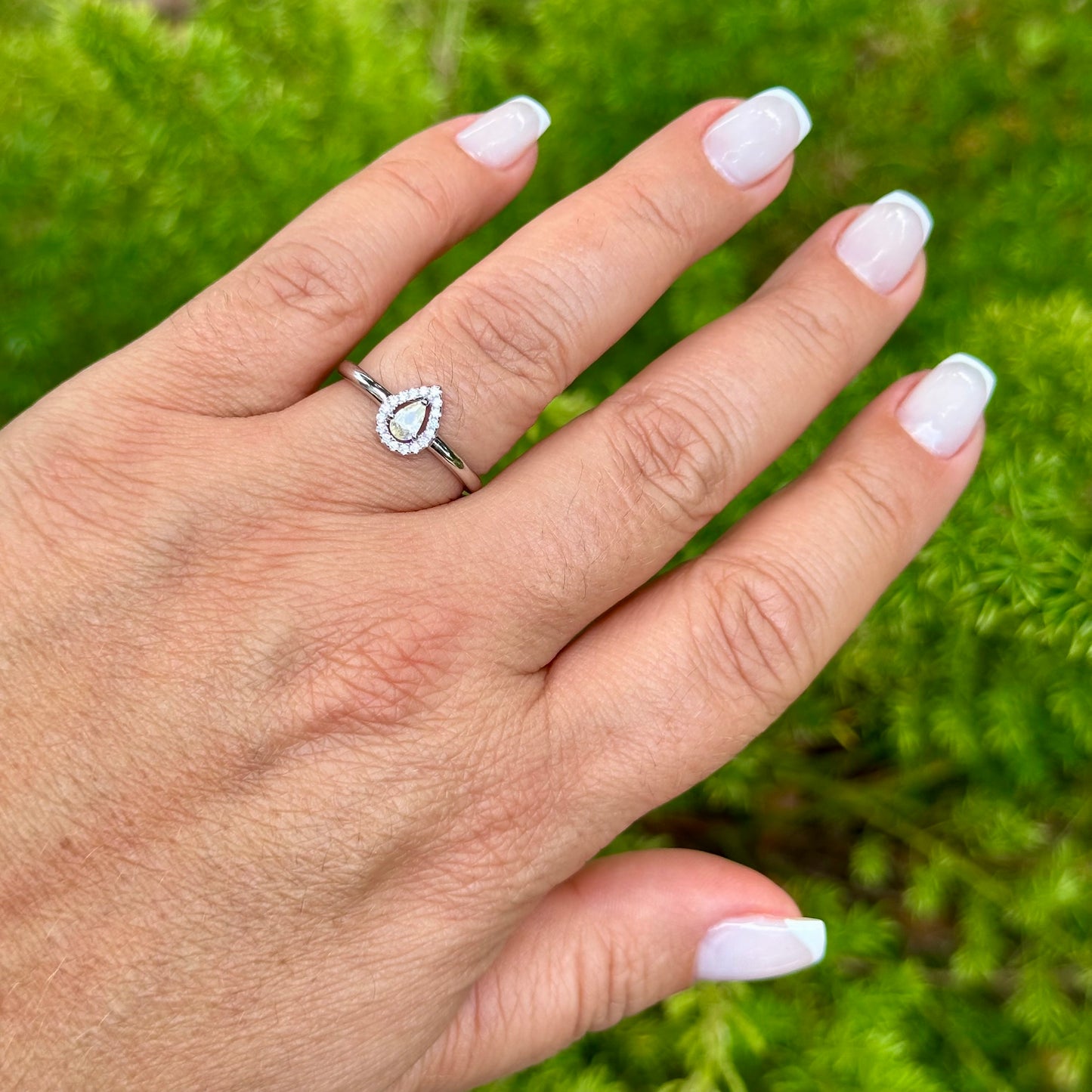 Yellow Drop Ring in Sterling Silver 925