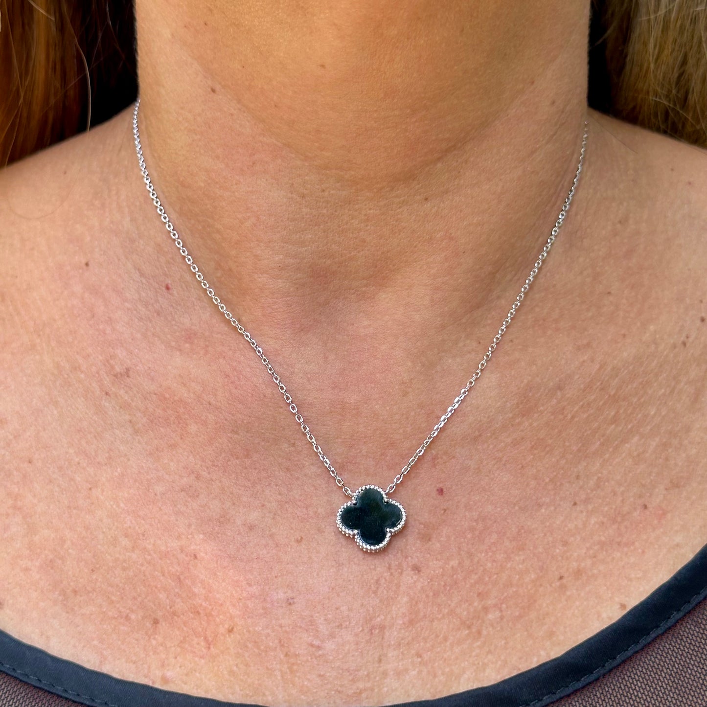 Flower Necklace in Sterling Silver 925