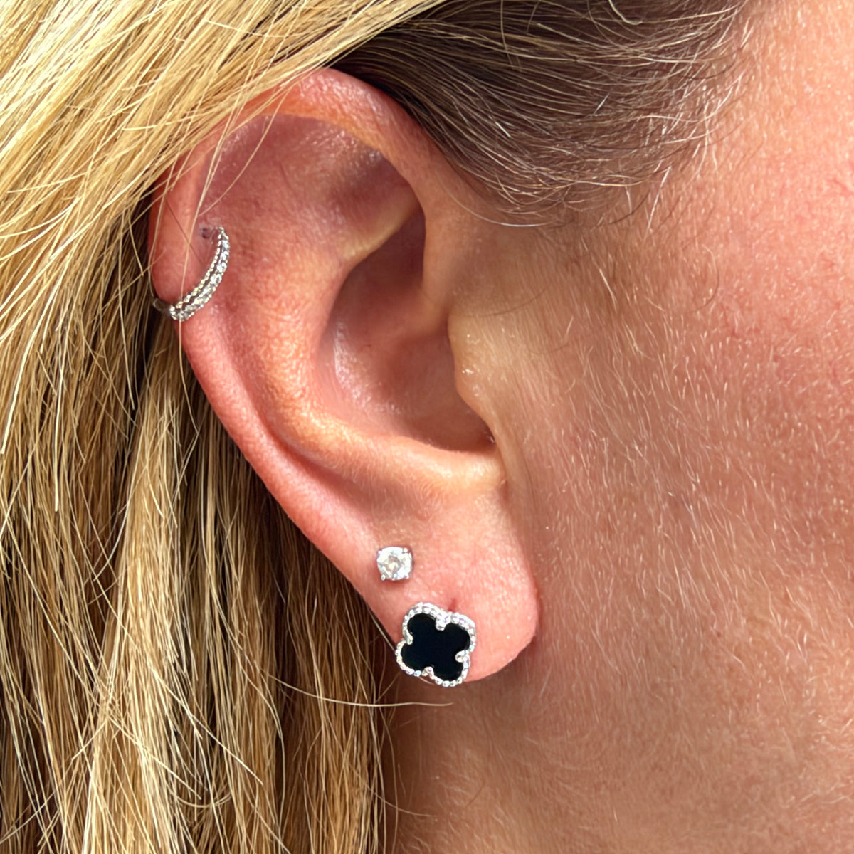 Flower Earrings in Sterling Silver 925