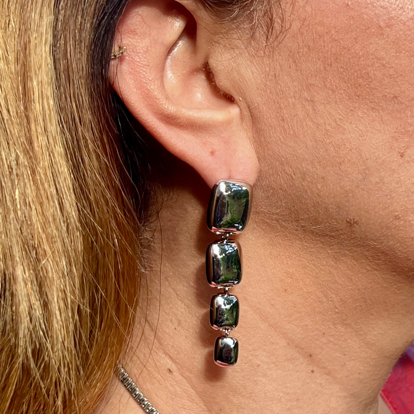 Four Squares Earrings in 18K Gold Plated