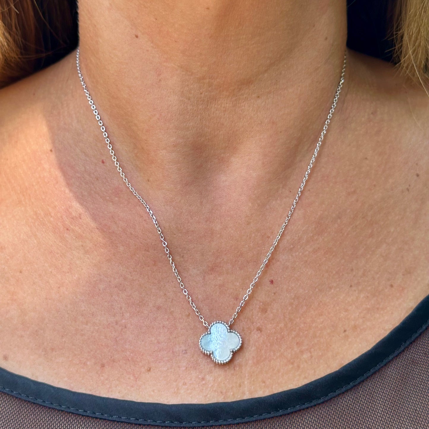 Flower Necklace in Sterling Silver 925