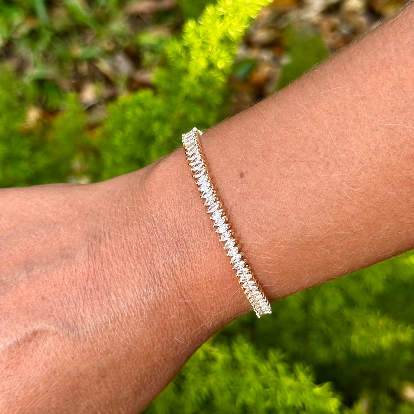 Baguette Riviera Bracelet in Sterling Silver 925