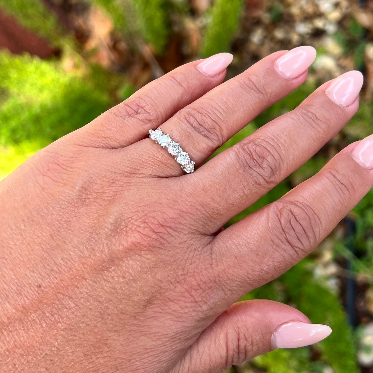 Moissanite Hoop Earrings in Sterling Silver 925