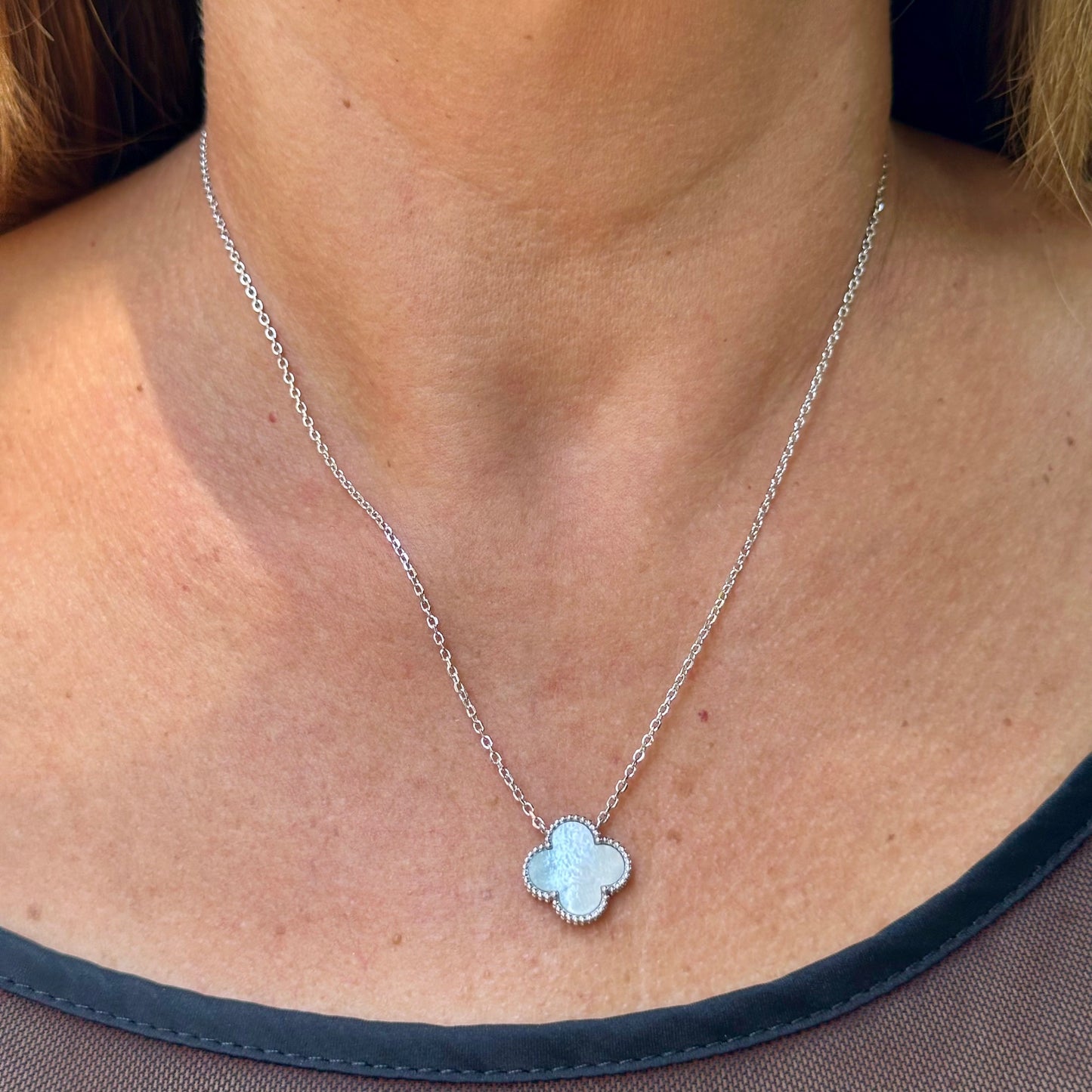 Flower Necklace in Sterling Silver 925
