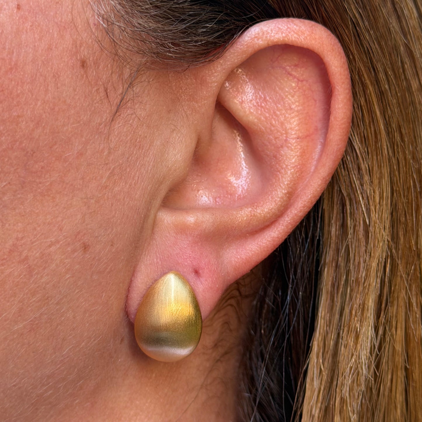 Matte Drop Earrings in 18K Gold Plated