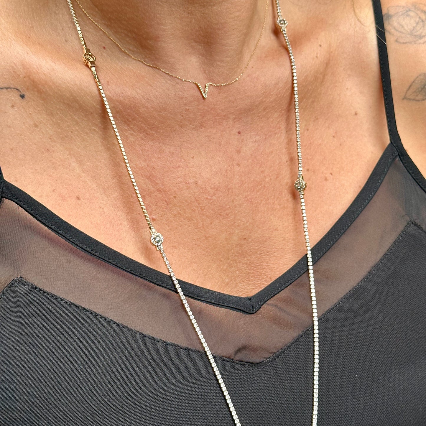 Adjustable Riviera Necklace in Sterling Silver 925