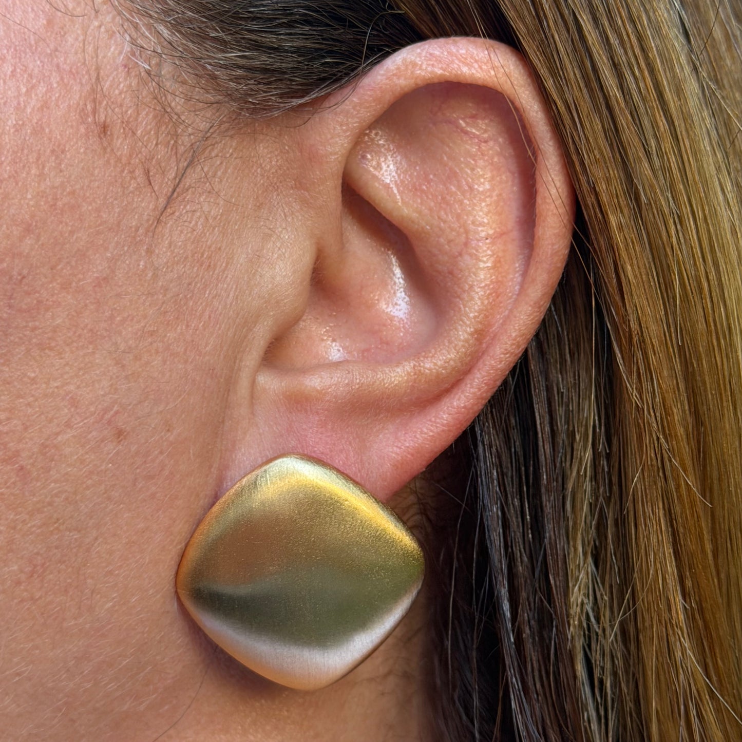 Matte Flat Earrings in 18K Gold Plated