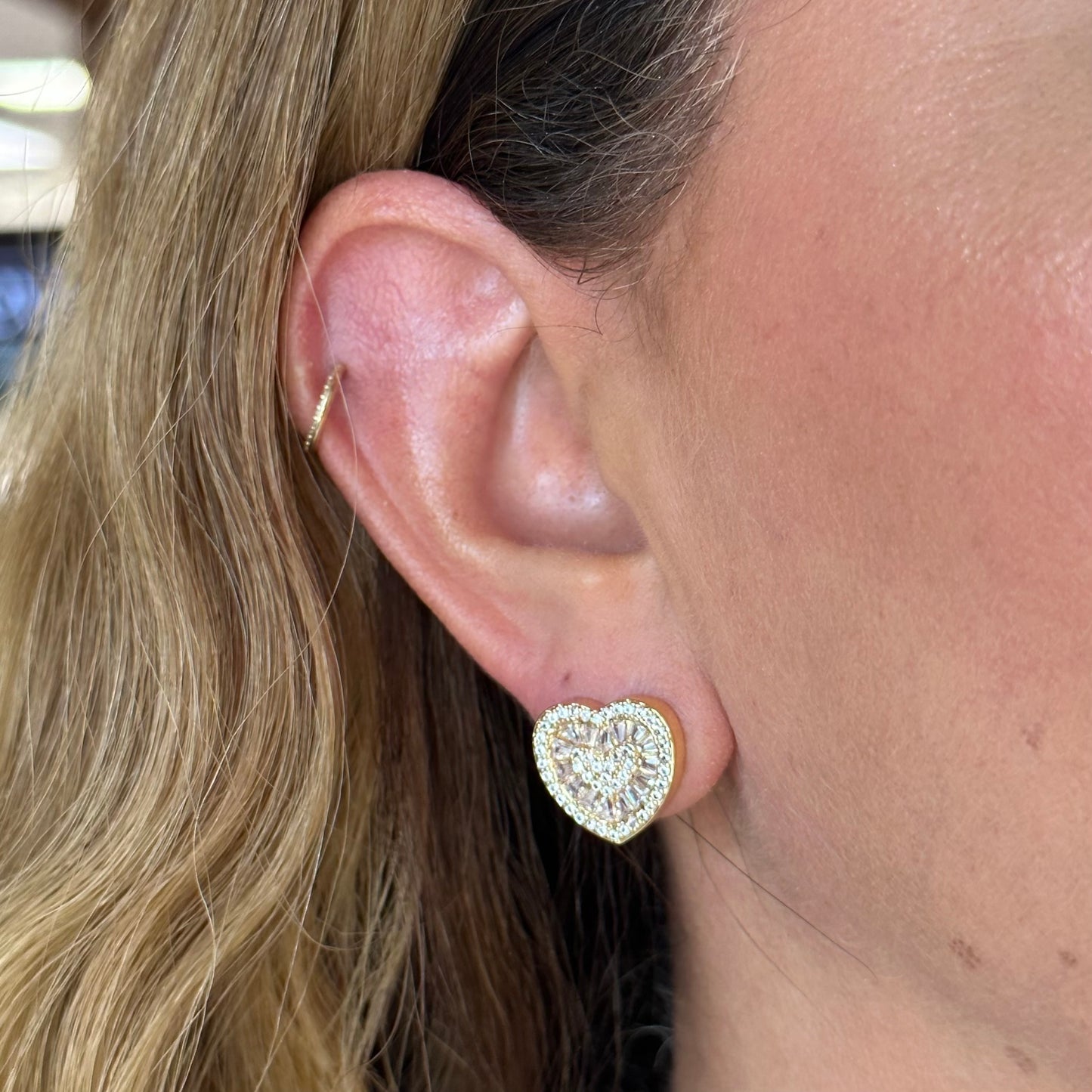 Heart Earrings in 18K Gold Plated