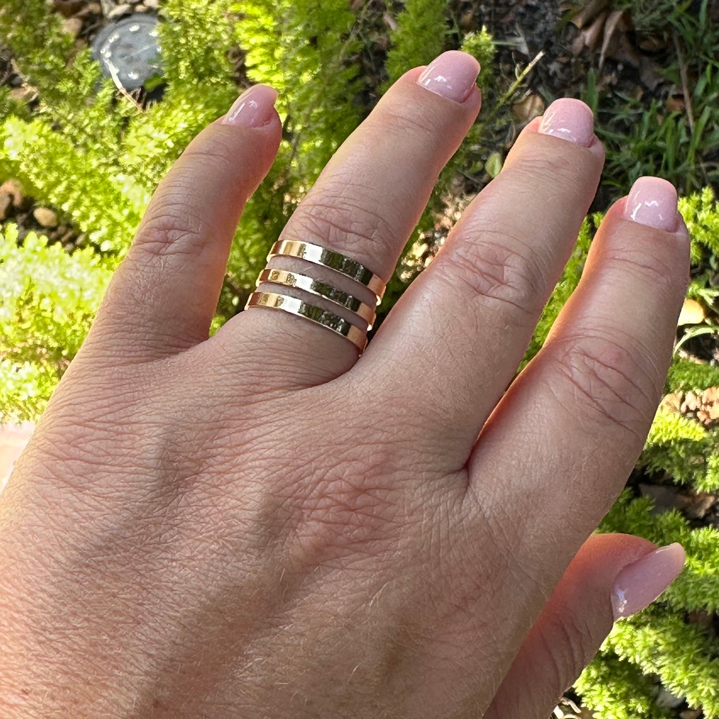 Adjustable Three Wires Ring in 18K Gold Plated