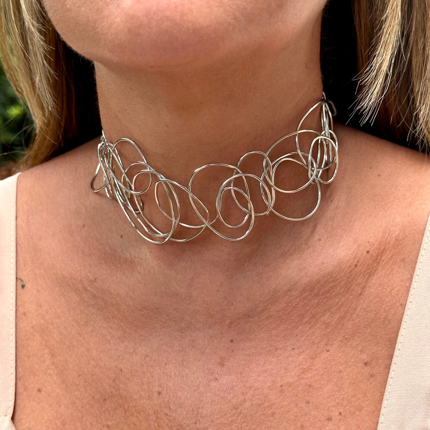 Choker in 18K White Gold Plated
