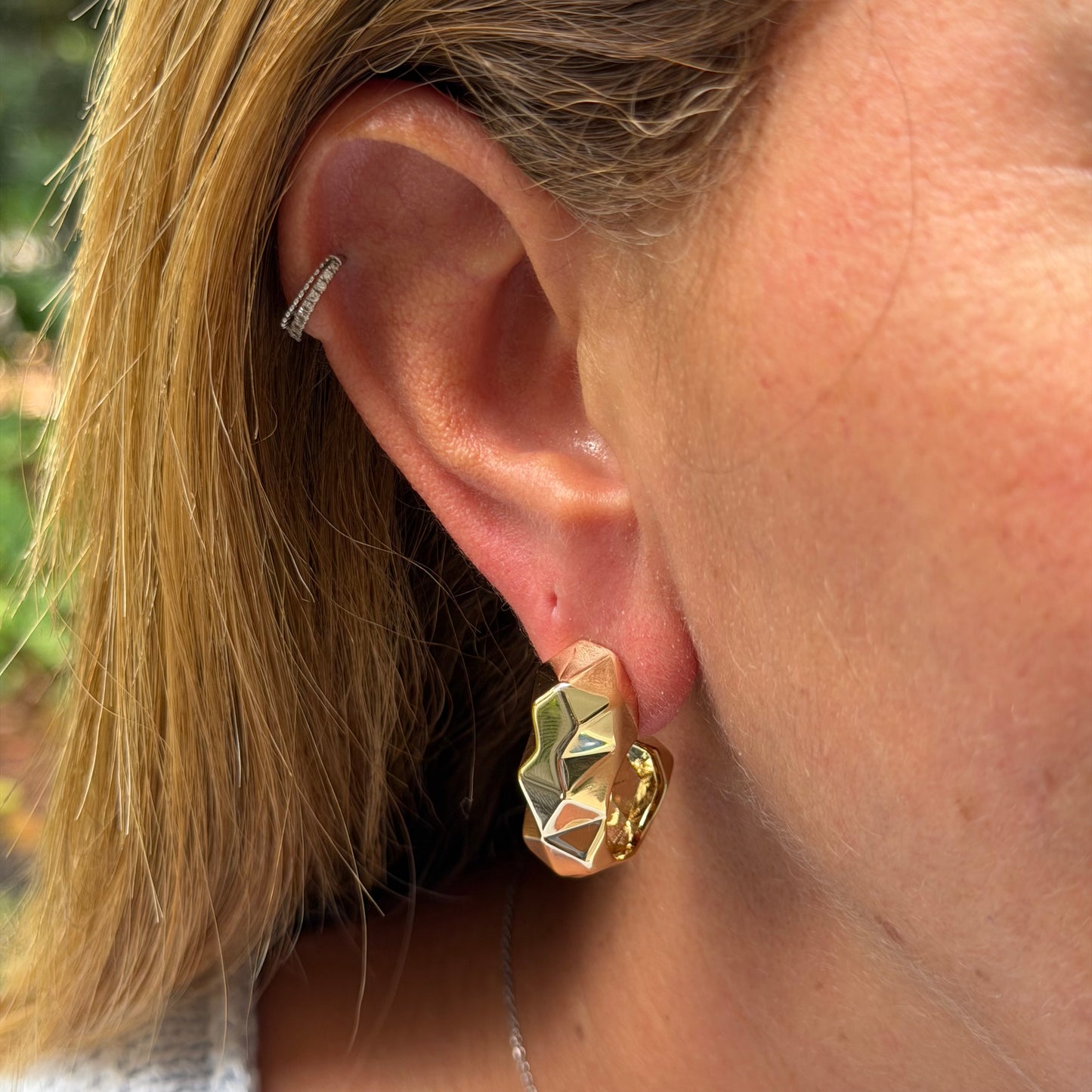 Rock Hook Earrings in 18K Gold Plated