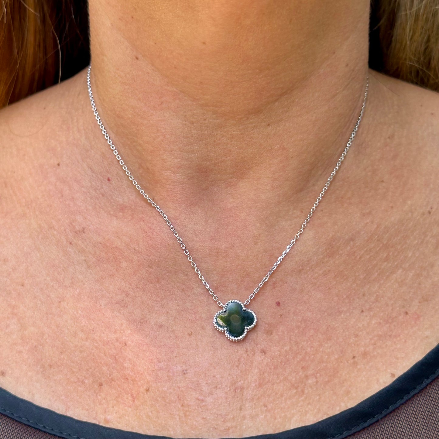 Flower Necklace in Sterling Silver 925