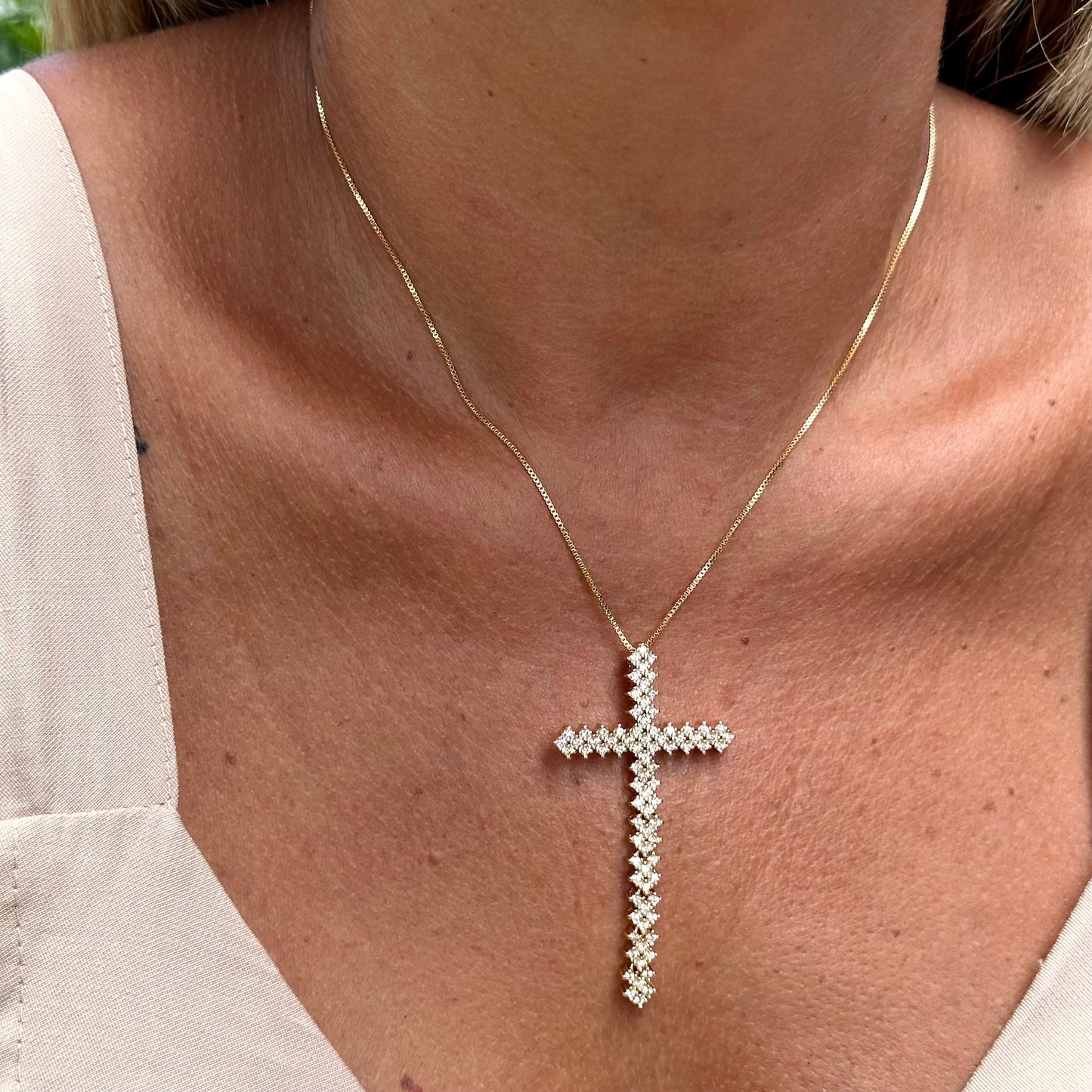 Flex Cross Necklace in 18K Gold Plated
