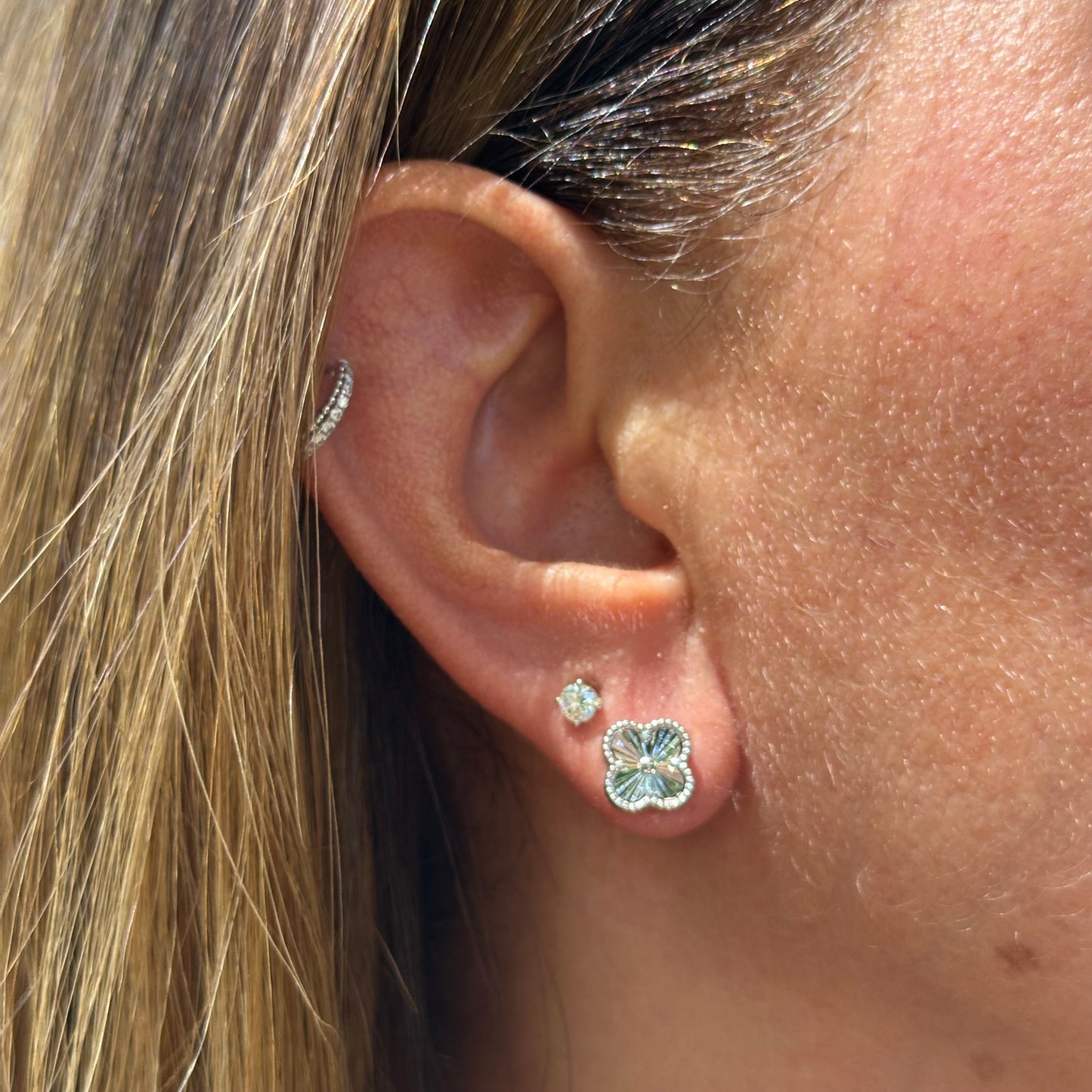 Flower Earrings in Sterling Silver 925