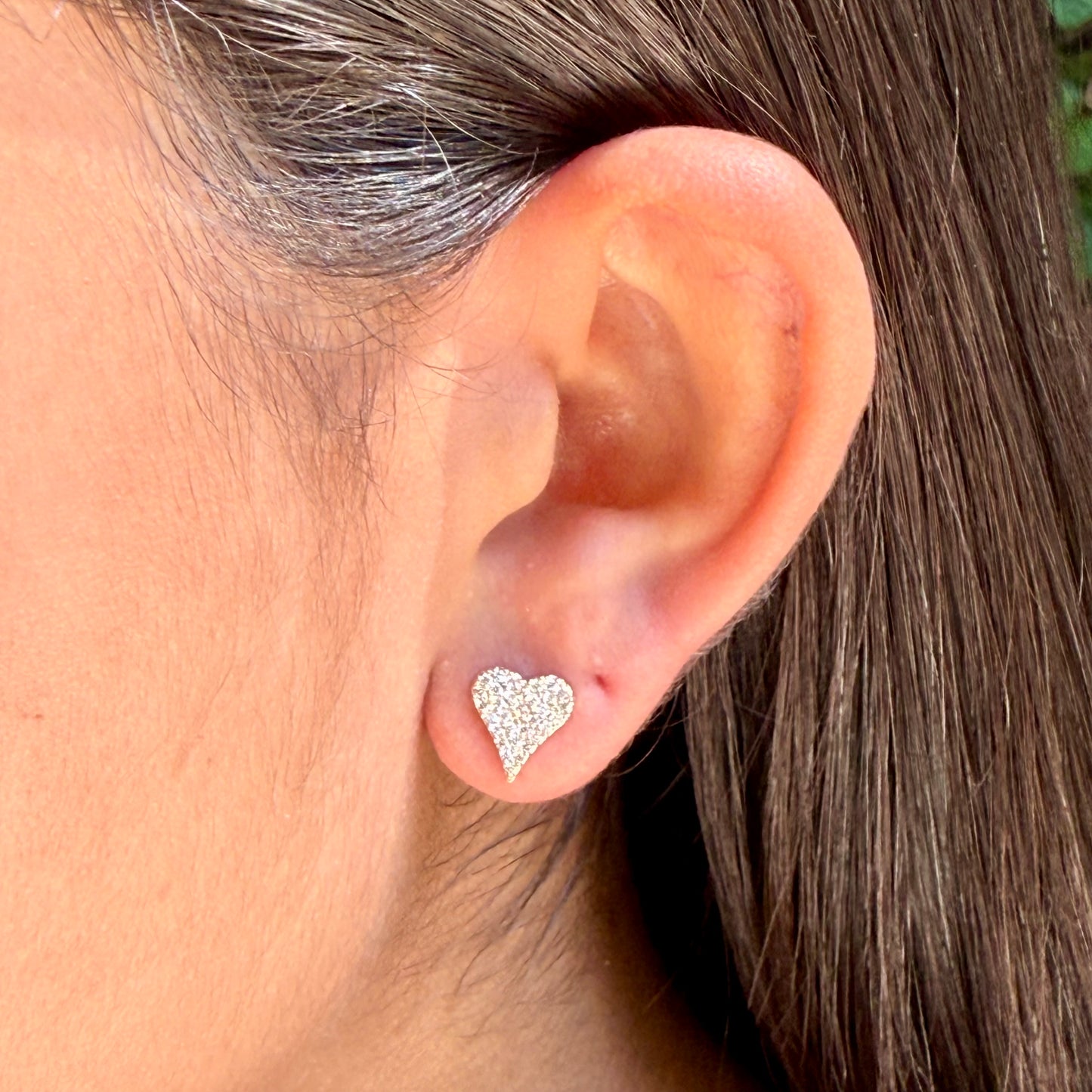 Heart Zirconia Earrings in 18K Gold Plated