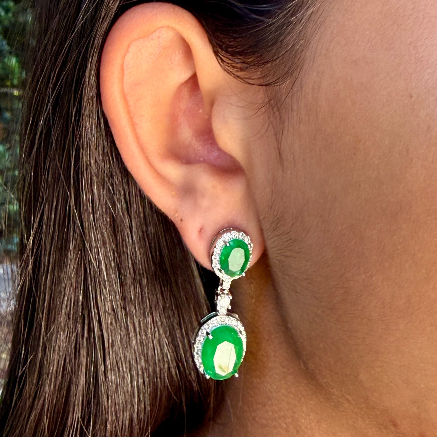 Love Earrings in 18K White Gold Plated