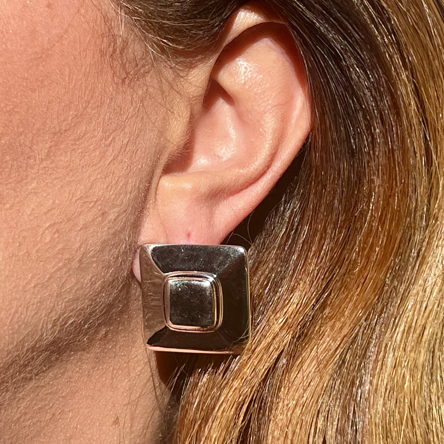 Square Earrings in 18K Gold Plated