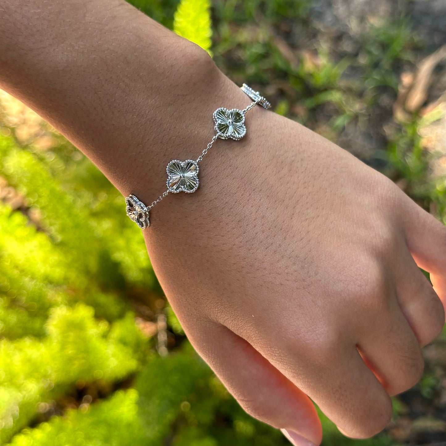 Five Flowers Bracelet in Sterling Silver 925