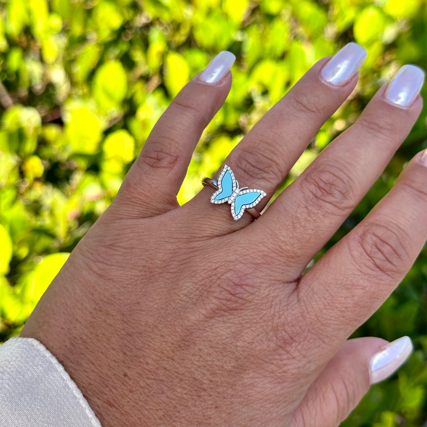 Blue Butterfly Ring in Sterling Silver 925