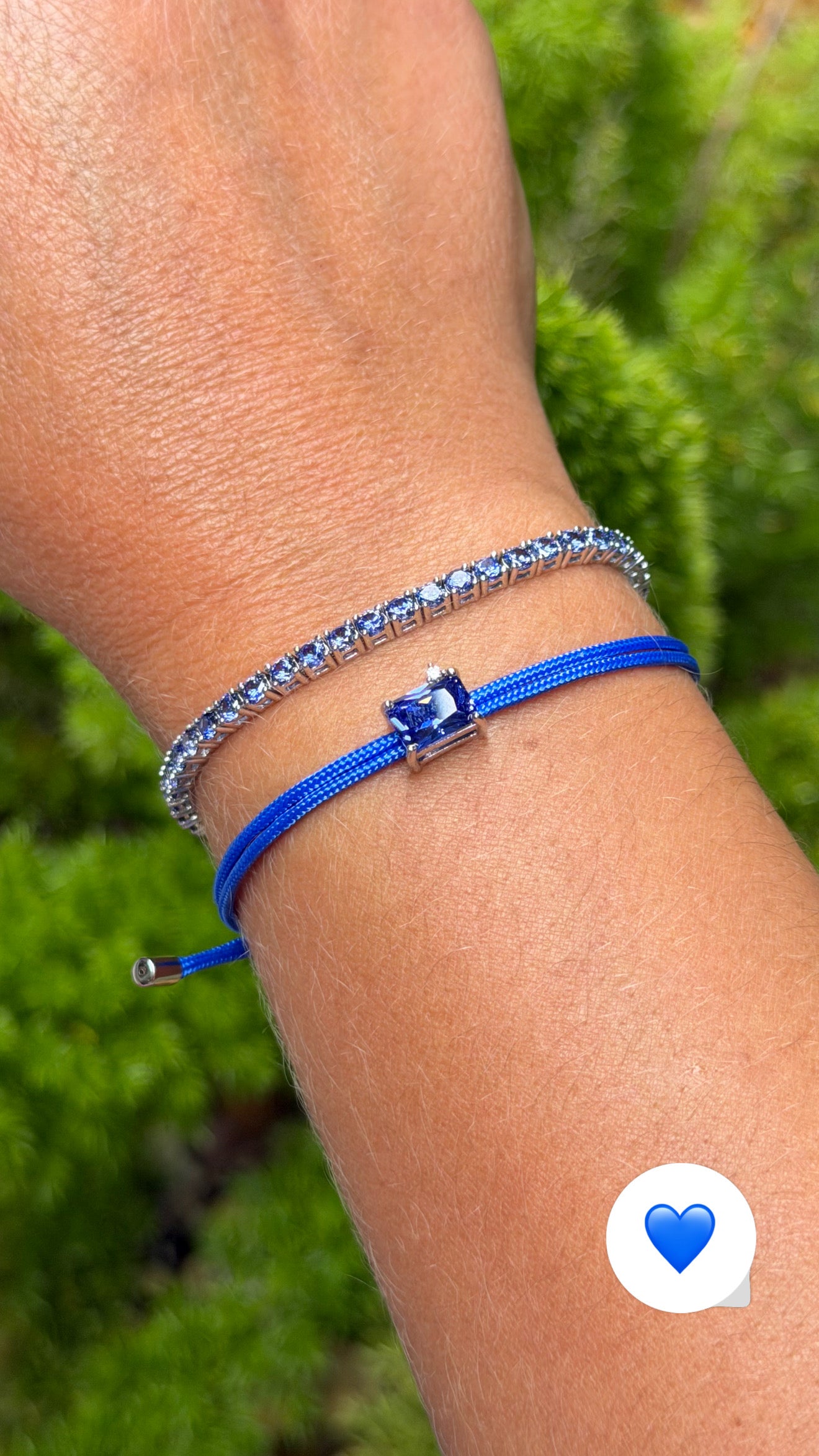 Waxed Thread Bracelet w/ pendant in Sterling Silver 925