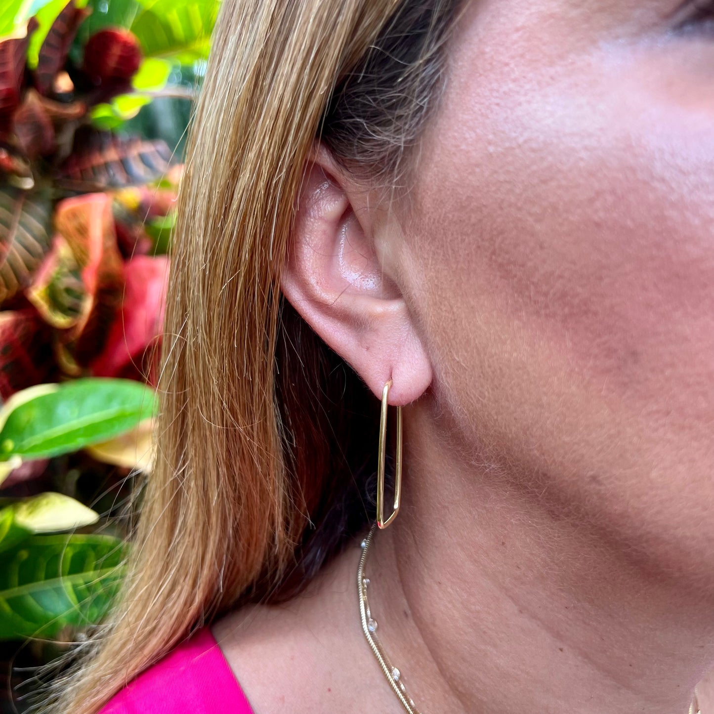 Rectangular Earrings in 18K Gold