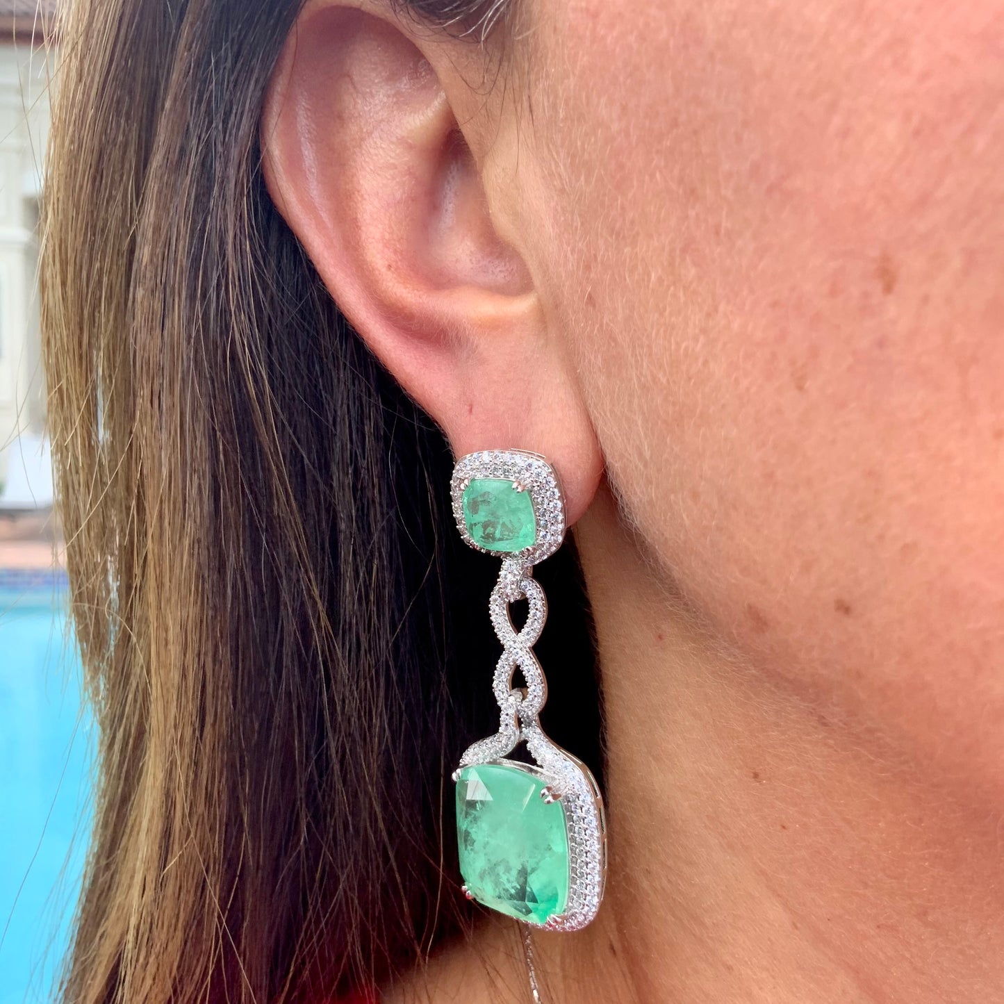 Maragogi Earrings in 18K White Gold Plated