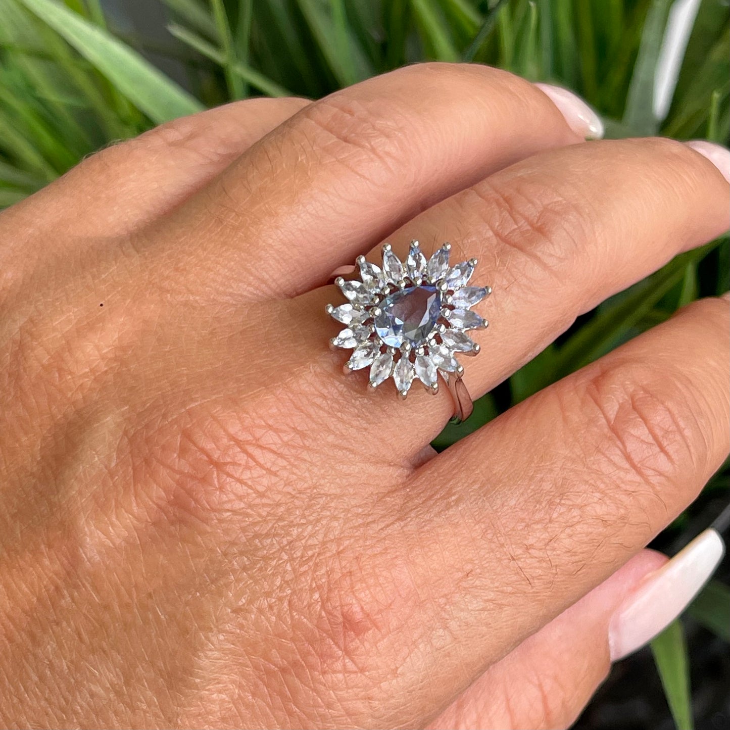 London Crystal Ring in Rhodium Plated