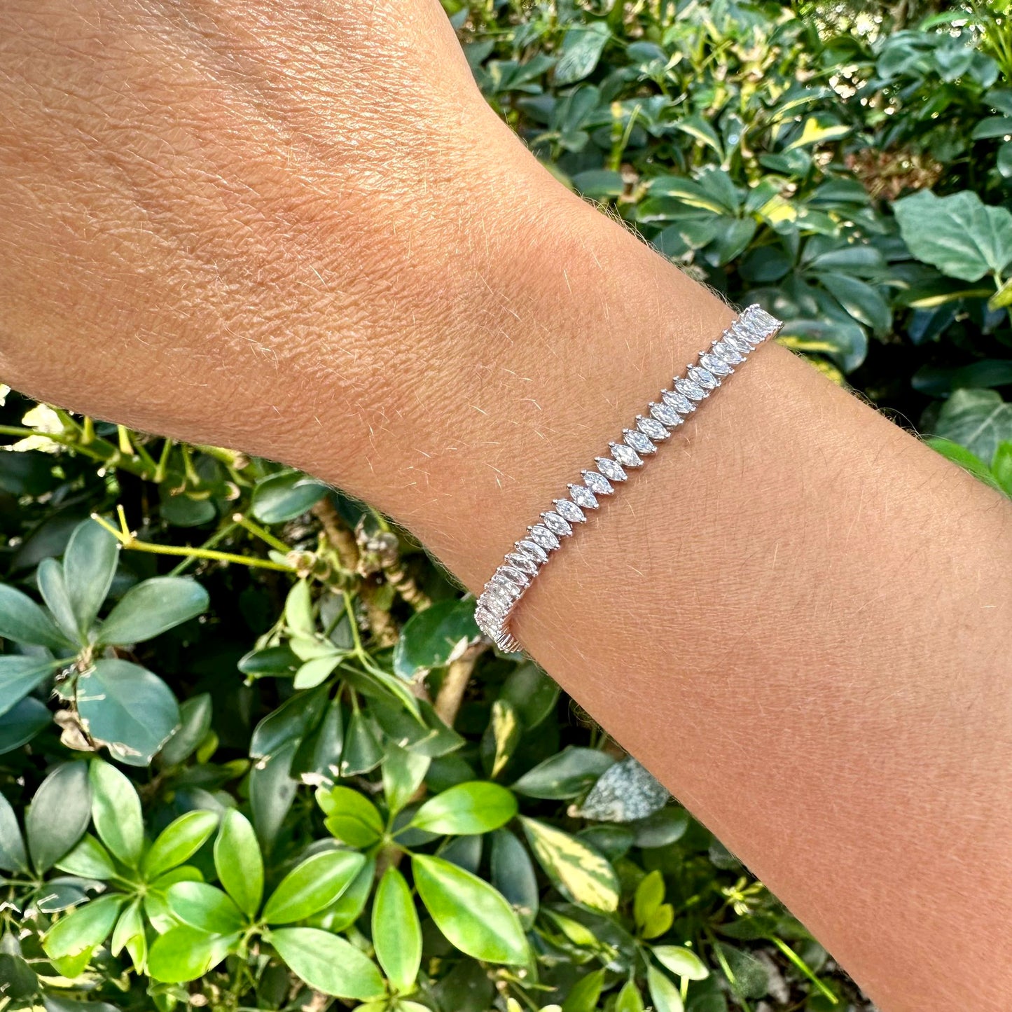 Baguette Riviera Bracelet in Sterling Silver 925