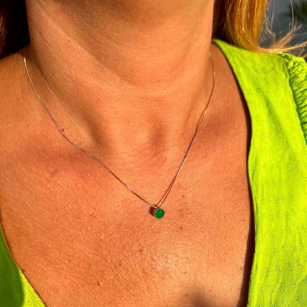 Emerald Necklace in Sterling Silver 925